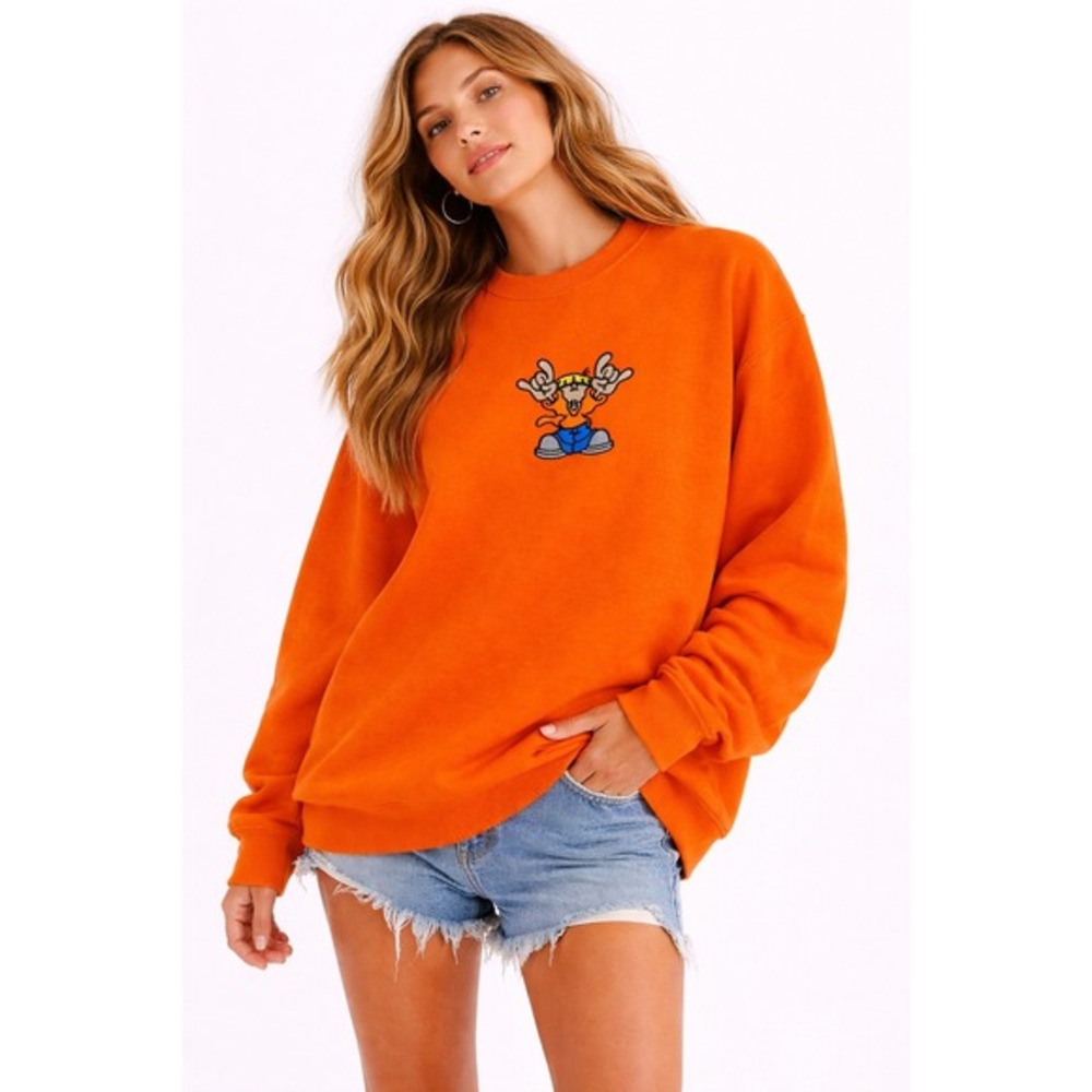 Codename Kids Next Door NUMBUH 4 Embroidered‎ Crewneck Sweatshirt Womens Large